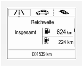 Kraftstoffreichweite bei der lpgausführung